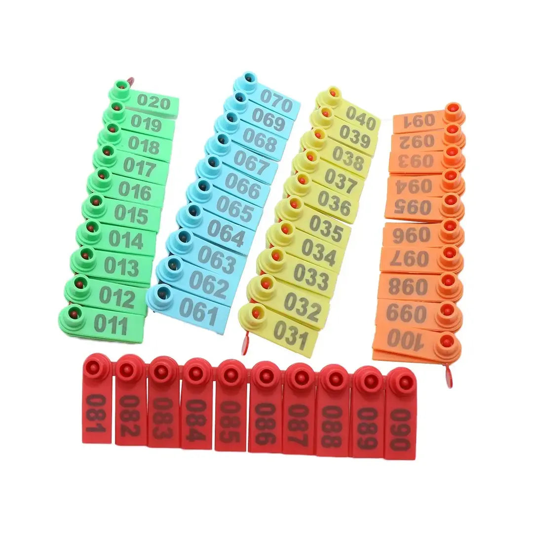 Caravanas Rectangulares Numeradas 1,8x5 cm (100 Unidades)