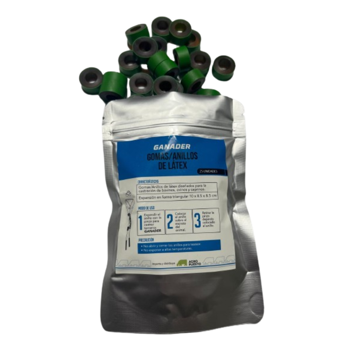 Gomas GANADER® para Castrar Terneros (25 unidades)
