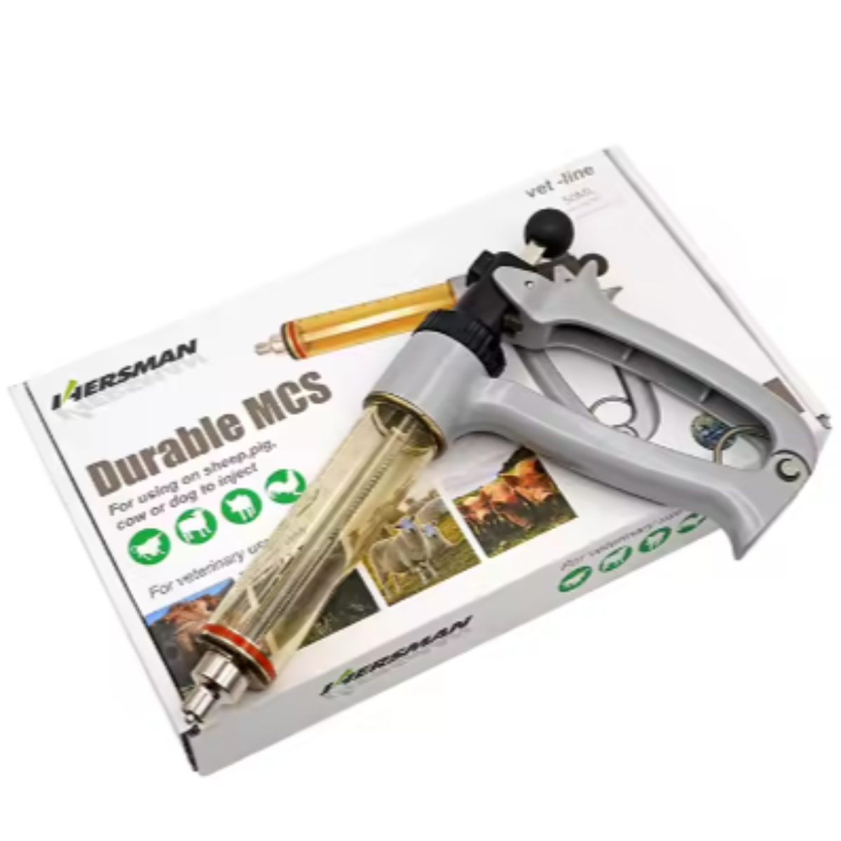 Jeringa Automática 50cc Cuerpo Metal y Tubo Plástico
