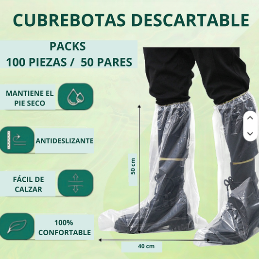 Cubrebotas Descartables Impermeables x 50 pares (100 unidades)
