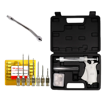 Set de Vacunación: Jeringa Automática + 12 Agujas Vet + Cánula Universal